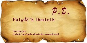 Polyák Dominik névjegykártya